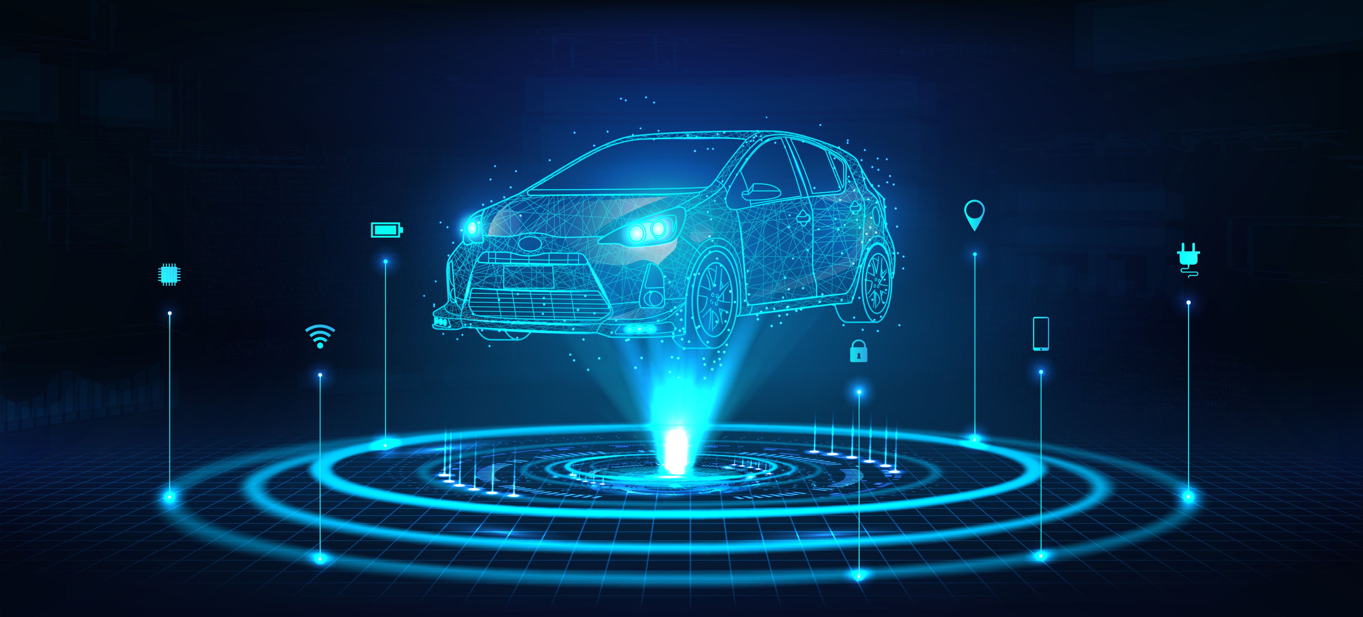 Das Hologramm eines Autos